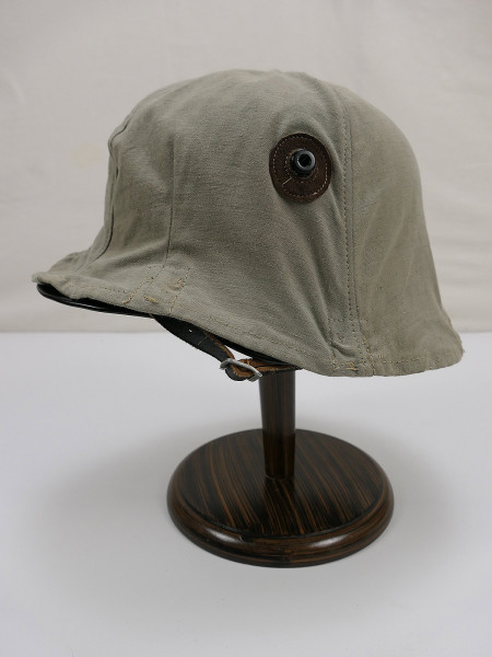 Helmbezug Hörnerhelm Überzug Stahlhelm M16 M18 Preußen Jute mit 6 Haken Handgenäht