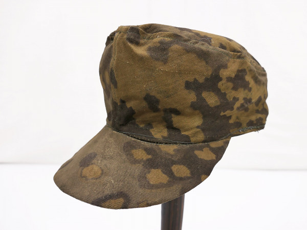 #A/ Waffen SS Frontfertigung Feldmütze Original Stoff Eichenlaub Herbst Gr.59/60 Tarnmütze