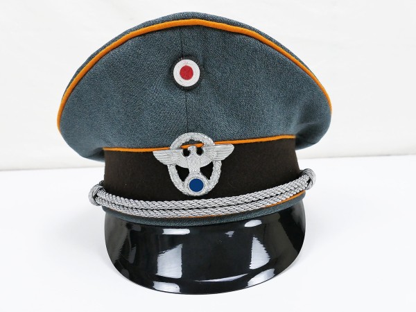 Wehrmacht Schirmmütze Offizier Gendarmerie Gr.58 mit Metall Effekten
