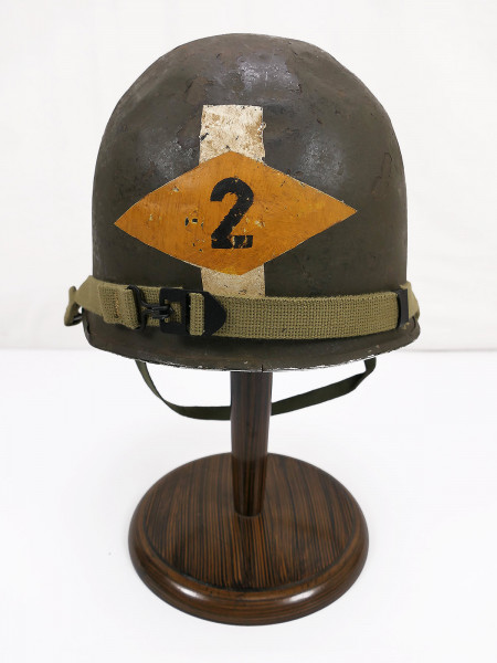 #2/ US ARMY Type WW2 M1 Stahlhelm Captain 2nd RANGER Batt. painting helmet + Liner + Kinnriemen