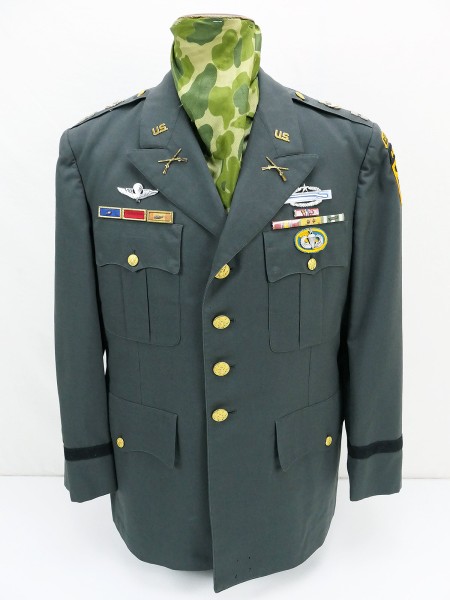 US ARMY Uniform Coat Men's Poly/wool Tropical 1967 Ranger Airborne 41R Vietnam