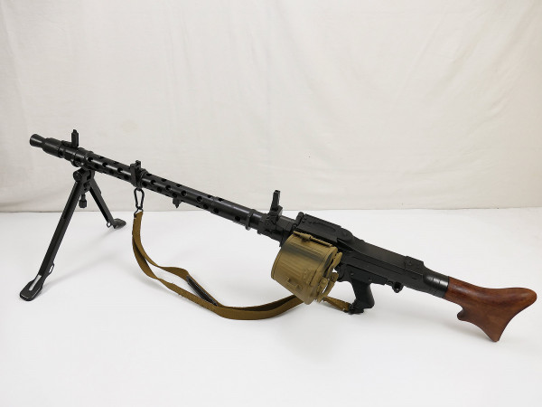 Wehrmacht Maschinengewehr MG34 Deko Modell + Trageriemen + Gurt Trommel Sonderumbau 25/04 026