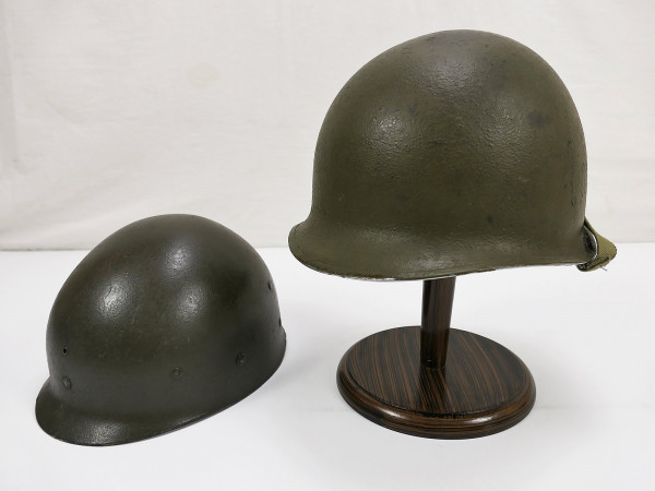 US ARMY WW2 M1 Fixed Bale Front Seam Helmet Stahlhelm mit Liner