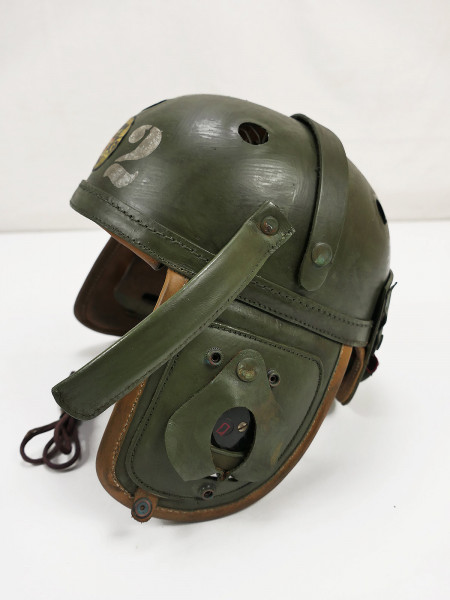 EINZELSTÜCK US WW2 602nd Tank Destroyer HELLCAT Panzer Helm Tanker helmet M-1938 + Kopfhörer
