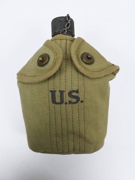 #08 Set US ARMY Feldflasche (Original) mit Becher und Feldflaschenbezug
