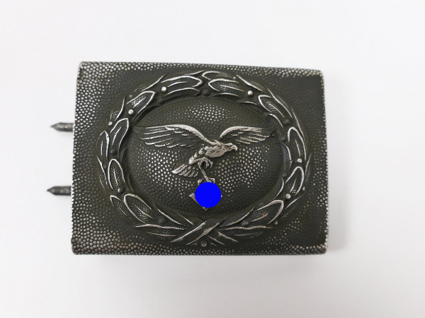 Einzelstück - Luftwaffe Aluminium 2.Modell Koppelschloss C.T.D. Fallschirmjäger LW Graublau
