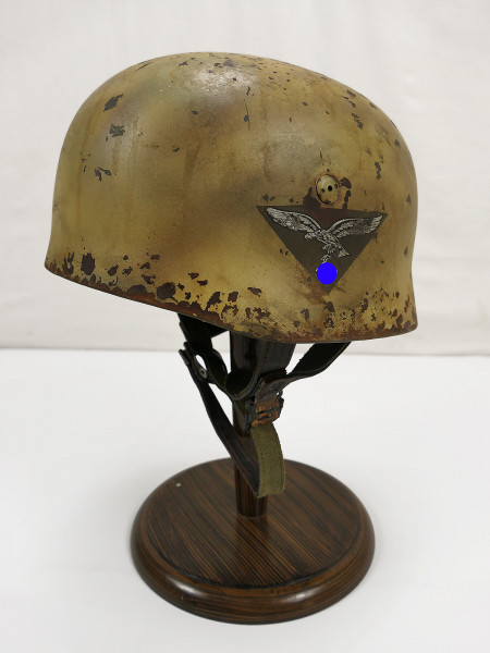 LW Tropen Camouflage Fallschirmjägerhelm Stahlhelm M38 Luftwaffe ET68 Fallschirmjäger Afrikakorps