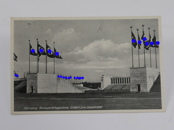 #39 Original Postkarte Reichsparteitaggelände Nürnberg Einfahrt zum Zeppelinfeld