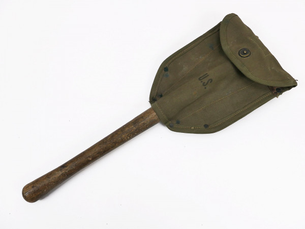 ORIGINAL US ARMY WW2 Klappspaten AMES 1944 mit Tasche Entrenching Tool