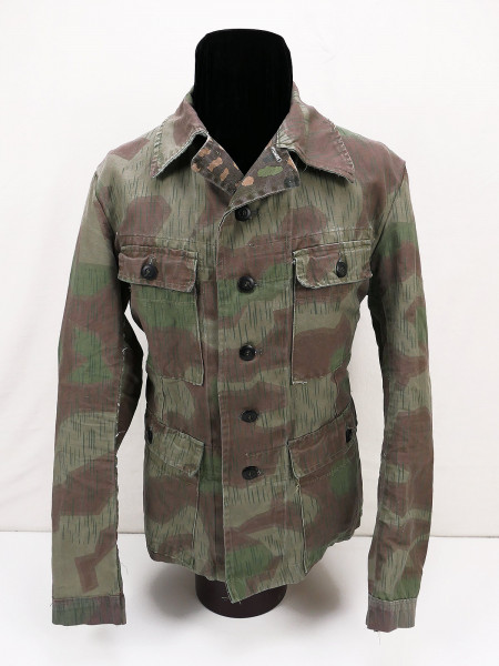 Wehrmacht M43 Tarnjacke Feldbluse Splitter 44 Viertaschenrock FLUFFY EDGES aus Museumsauflösung