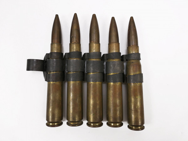 5x Deko Patronen .50 Cal auf Gurtstück Dummies US Kaliber 50