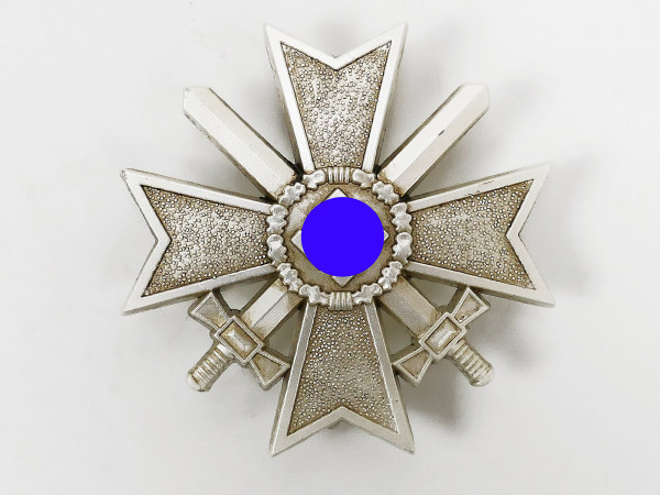 Wehrmacht Kriegsverdienstkreuz Silber "1" KVK mit Schwertern an Nadel