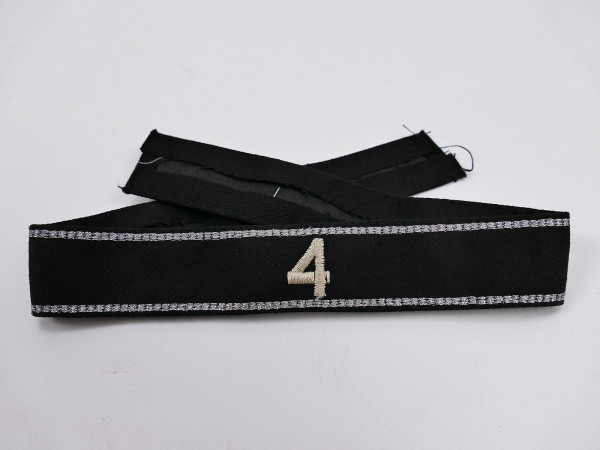 Allgemeine SS Ärmelband " 4 " Ärmelstreifen gestickt für schwarze Uniform M32