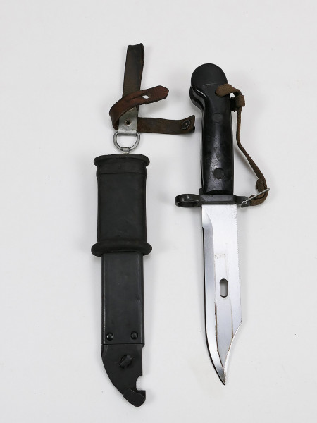 #4 DDR NVA Seitengewehr / Bajonett AK47 Kalaschnikow Kampfmesser m. Gummischutz