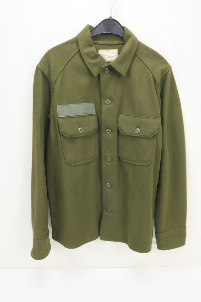 US ARMY Vintage Cold Weather Shirt Field Wool Olive Green 1978 OG 108 - Medium