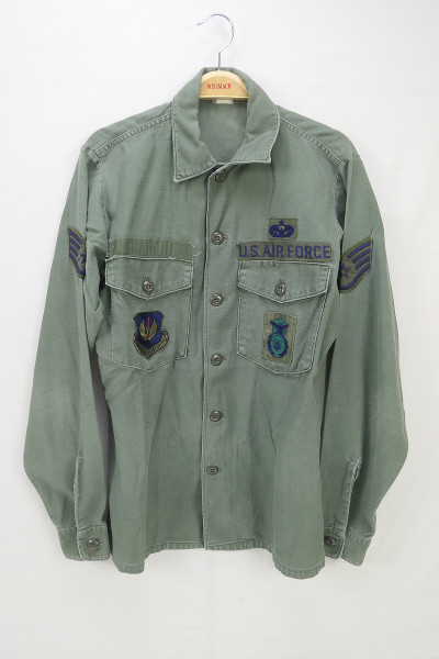 US Army Shirt Vietnam Utility Cotton Sateen OG-107 15½ x 35 Feldhemd 1970 Air Force