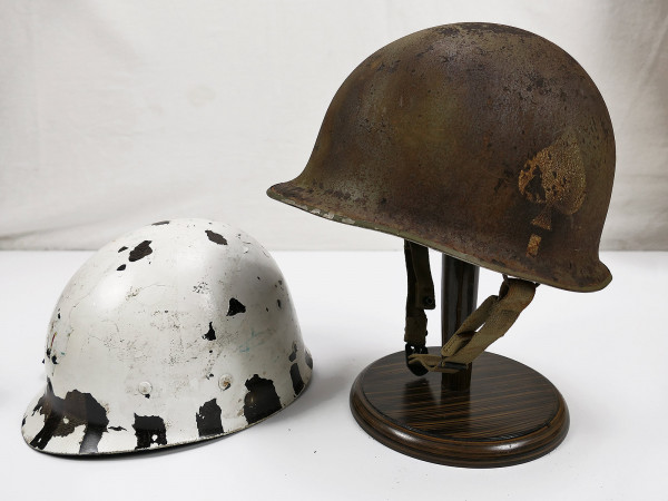 US ARMY WW2 M1-C Paratrooper Stahlhelm Fallschirmjägerhelm mit Original Westinghouse Liner