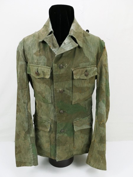 Wehrmacht Tarnjacke Frontfertigung Splittertarn Feldjacke Viertaschenrock