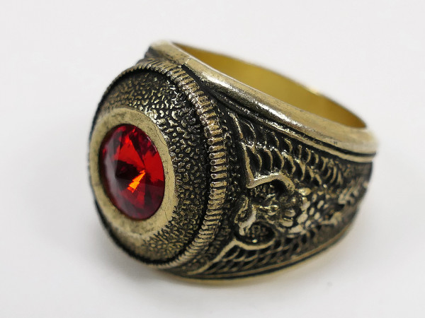 US Army Ring Traditionsring mit Rotem Stein 20mm