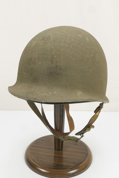 US ARMY WW2 M1 Rauhtarn Front Seam Helmet Stahlhelm mit Original Liner