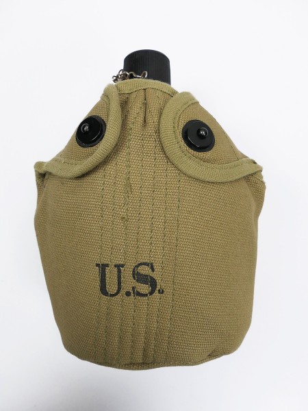 Feldlfasche Typ US WW2 mit Becher und Feldflaschenbezug