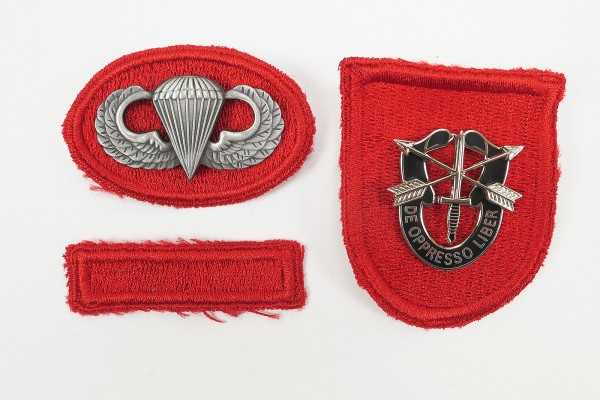 US Parachute Jump Wing oval - Barett Patch - Candy Bar Special Forces 7th SFG (A)