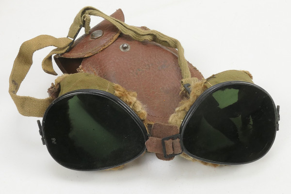 #20 US ARMY WW2 Ski + Mountain Trooper Goggles - Gebirgsjäger Brille in Etui