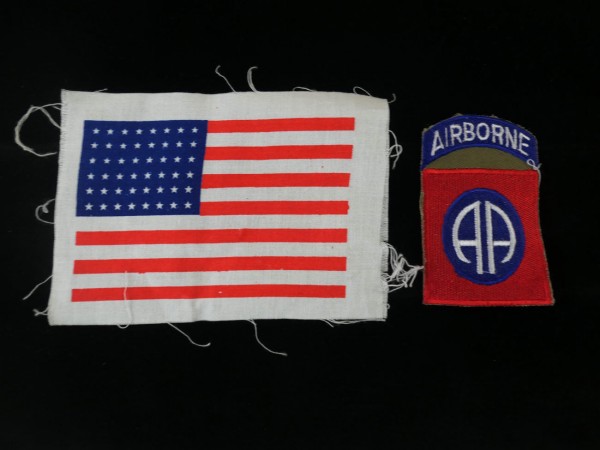 US Army 82nd Airborne Division & USA Flag stars & stripes patch Aufnäher