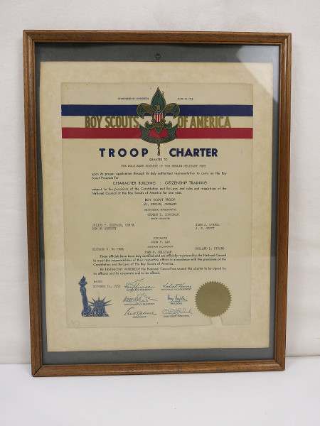 Boy Scouts of America TROOP CHARTER Berlin Amerikanischer Sektor 1950 Pfadfinder