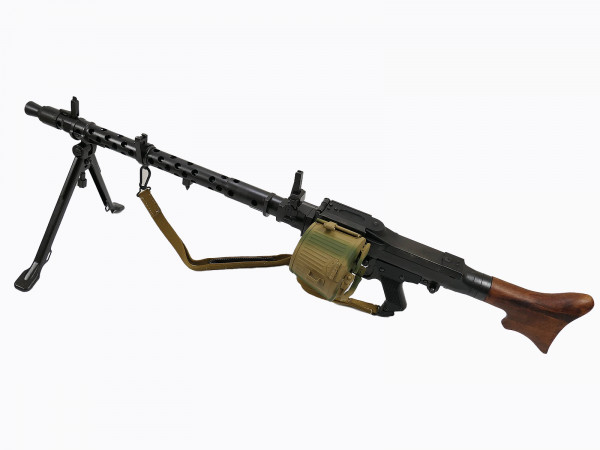 Wehrmacht Maschinengewehr MG34 Deko Modell + Trageriemen + Gurt Trommel Sonderumbau 25/04 028