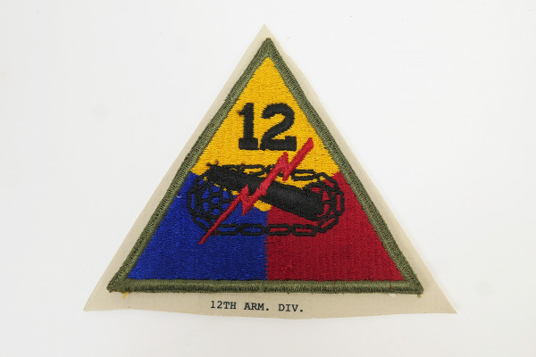 US ARMY WW2 Patch Ärmelabzeichen 12th Armored Division Panzerdivision 1941-1947
