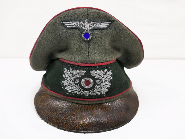 Wehrmacht Offiziers Schirmmütze Artillerie Crusher Cap Gr.58 aus Museumsauflösung