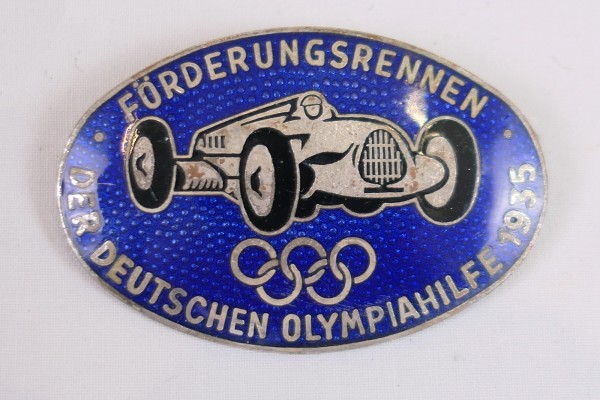 Brosche Deutsche Olympiahilfe 1935 Förderungsrennen Anstecker Drittes Reich an Nadel