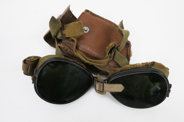 #17 US ARMY WW2 Ski + Mountain Trooper Goggles - Gebirgsjäger Brille in Etui