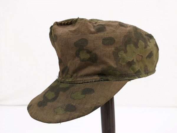 #B/ Waffen SS Frontfertigung Feldmütze Original Stoff Eichenlaub Frühjahr Gr.59/60 Tarnmütze