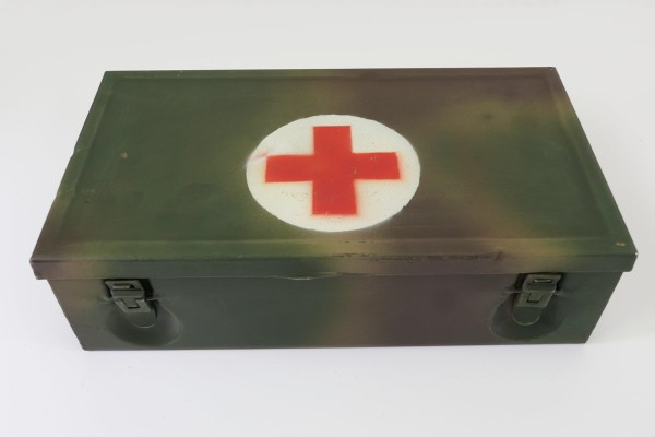 Wehrmacht Original Verbandkasten Metall Rotkreuz Kiste Erste Hilfe Kasten mit Inhalt Verbandzeug #5