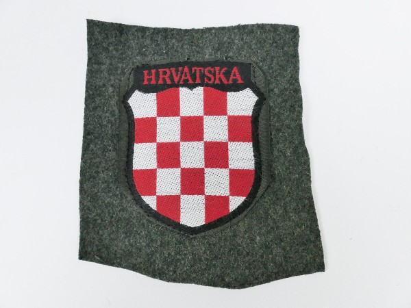 Ärmelabzeichen Freiwilligen Waffen SS Kroatien HRVATSKA auf Stoff Feldbluse