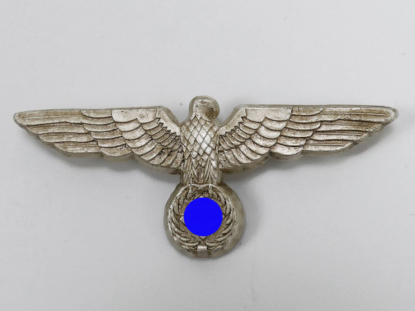Wehrmacht Heer Mützenadler an Splinten versilbert antik für Schirmmütze