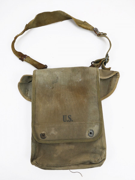 US ARMY WW2 Kartentasche Scheunenfund Bastogne mit Trägername 2nd Lt. Danielson
