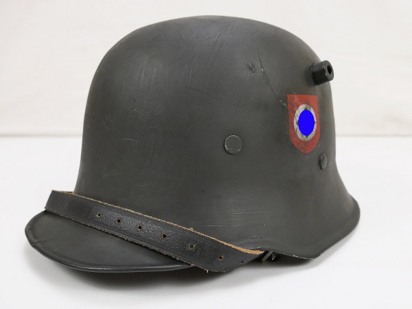 Reproduktion SS DD M18 Stahlhelm Hörnerhelm mit Innenfutter u. SS Kinnriemen