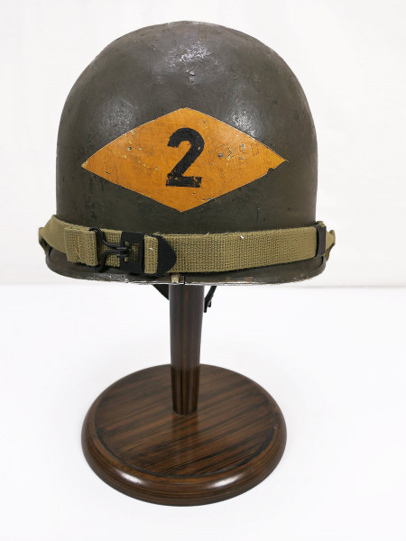 #2/ US ARMY Type WW2 M1 Stahlhelm 2nd RANGER Batt. painting helmet + Liner + Kinnriemen