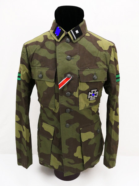 Waffen SS Tele Mimetico Tarnjacke Viertaschenrock Normandie Scharführer