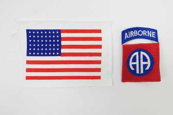 US Army 82nd Airborne Division & USA Flag stars & stripes patch Aufnäher