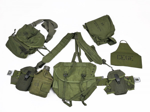 US Army Vietnam Sturmgepäck Belt Set Nylon Buttpack Magazintasche Feldflasche TYP ALICE