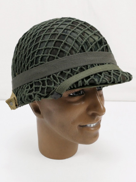 #3 M1 Stahlhelm Helm mit Liner und Lizard Helmbezug Tarnbezug und Helmnetz