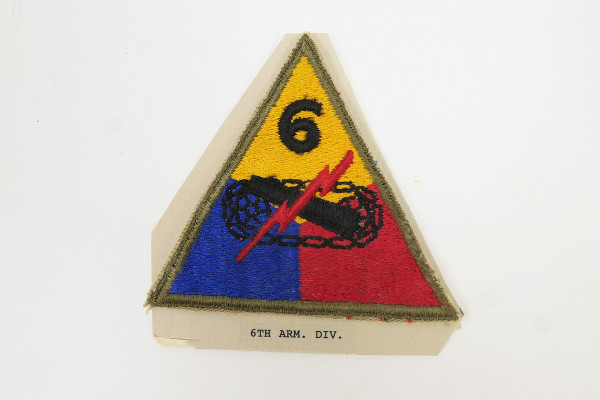 US ARMY WW2 Patch Ärmelabzeichen 6th Armored Division Panzerdivision 1941-1947