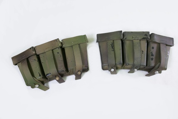 1x Paar Patronentaschen LW für Ladestreifen Karabiner K98 mit Tarnanstrich Felddivision Luftwaffe