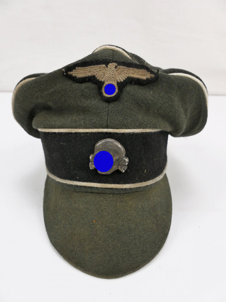 Waffen SS VT Offiziers Schirmmütze Crusher Cap Doppia Faccia Gr.58 mit Effekten Mix Unikat