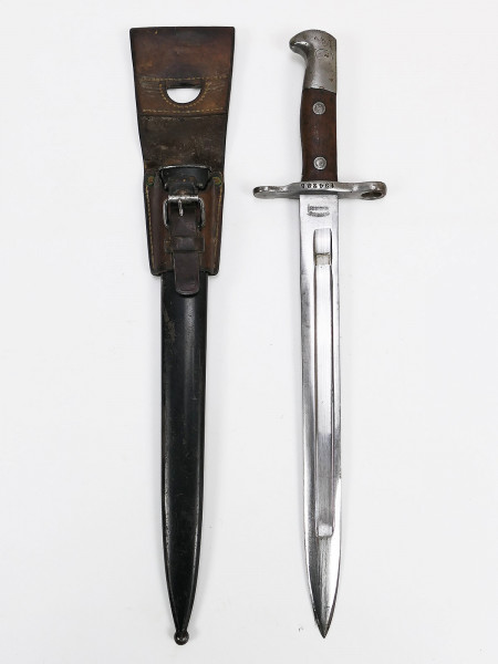 Schweiz Dolch Bajonett Schmidt-Rubin M 1889 Waffenfabrik Neuhausen mit Koppelschuh