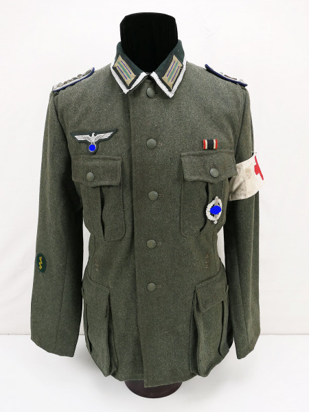 Wehrmacht M36 Feldbluse OFw Sanitäter Sanitätsdienst Uniform aus Museumsauflösung Gr.50